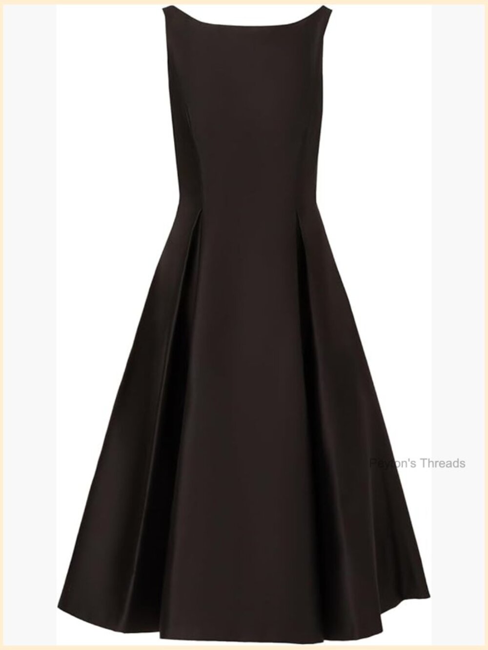Sleeveless Tea Length Cocktail Dress Fit & Flare Boat Neck - Picture 1 of 7